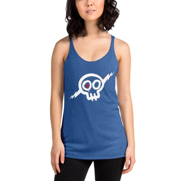 Women's White Skull Racerback Tank - Image 5