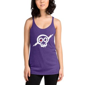 Women's White Skull Racerback Tank